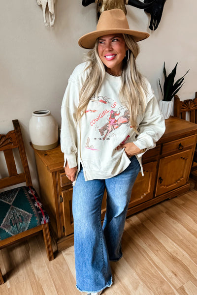 PREORDER: Ranch Girl Classic Crew Pullover-Womens-Authentically Radd Women's Online Boutique in Endwell, New York
