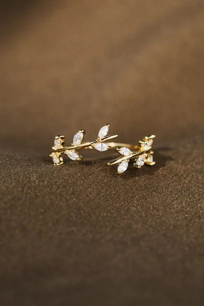 925 Sterling Silver Leaf Open Ring-Authentically Radd Women's Online Boutique in Endwell, New York