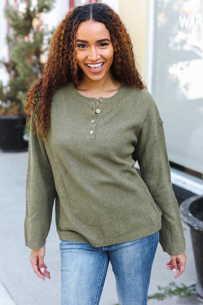Beautiful You Moss Green Button Down Ribbed Sweater-2024 Blow-Out Sale-Authentically Radd Women's Online Boutique in Endwell, New York