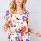 Multicolor Flat Floral V Neck Woven Babydoll Top-Authentically Radd Women's Online Boutique in Endwell, New York