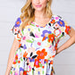 Multicolor Flat Floral V Neck Woven Babydoll Top-Authentically Radd Women's Online Boutique in Endwell, New York