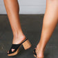 Black Chandra Faux Leather Cork Platform Sandals-Authentically Radd Women's Online Boutique in Endwell, New York