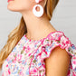 Pink Open Circle Resin Dangle Earrings-Authentically Radd Women's Online Boutique in Endwell, New York