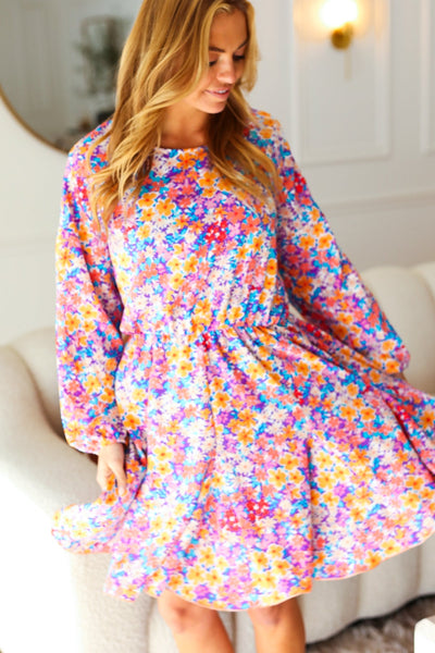 Spring Fling Twirly Dress with sleeves-Authentically Radd Women's Online Boutique in Endwell, New York