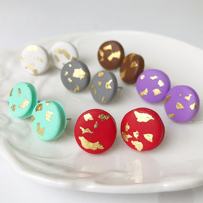 *RTS* Gold Fleck Clay Studs-Authentically Radd Women's Online Boutique in Endwell, New York