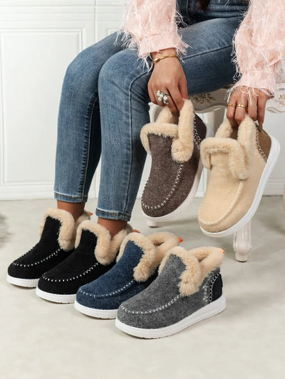 “Cozy Sneak” Faux-Fur Flats-Authentically Radd Women's Online Boutique in Endwell, New York