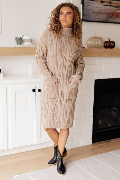 Bundled Beauty Turtleneck Sweater Dress-Dresses-Authentically Radd Women's Online Boutique in Endwell, New York