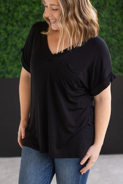 Sierra Pocket Tops - Black-Tops-Authentically Radd Women's Online Boutique in Endwell, New York