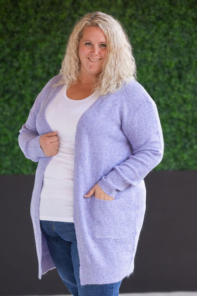 Madison Cozy Cardigan - Lavender-Cardigan-Authentically Radd Women's Online Boutique in Endwell, New York