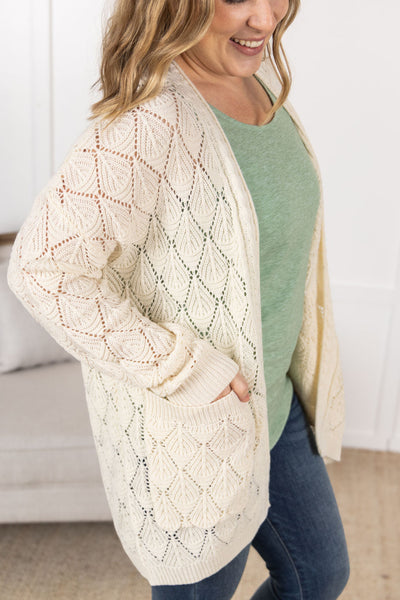 Open Knit Cardigan - Ivory-Cardigan-Authentically Radd Women's Online Boutique in Endwell, New York