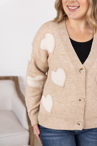 Sweetheart Cardigan - Tan-Cardigan-Authentically Radd Women's Online Boutique in Endwell, New York