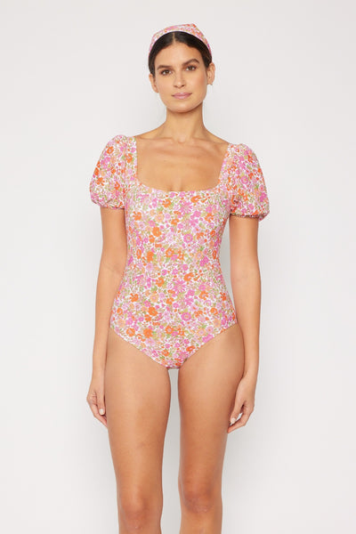 Marina West Swim Floral Puff Sleeve One-Piece-Authentically Radd Women's Online Boutique in Endwell, New York