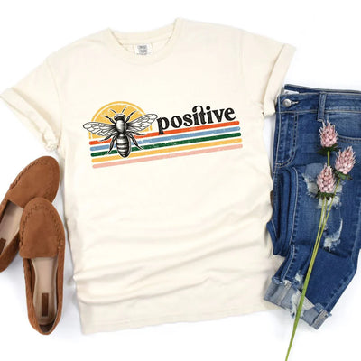 Bee Positive Graphic Tee-Womens-Authentically Radd Women's Online Boutique in Endwell, New York