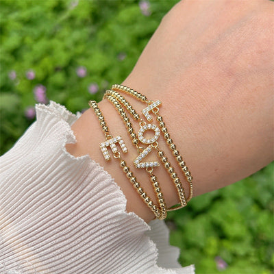 Gold and Gemstone Initial Bracelet- LETTER L-Authentically Radd Women's Online Boutique in Endwell, New York