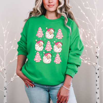 Christmas Cake Santa Graphic Sweatshirt-Womens-Authentically Radd Women's Online Boutique in Endwell, New York