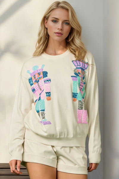 Sequin Nutcracker sweater-Authentically Radd Women's Online Boutique in Endwell, New York
