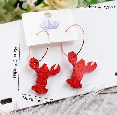 *RTS* Acrylic Crawfish AND Crab Hoops*-Authentically Radd Women's Online Boutique in Endwell, New York