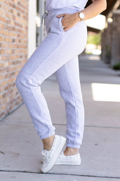 Cozy Joggers - Light Grey-bottoms-Authentically Radd Women's Online Boutique in Endwell, New York