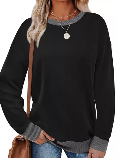 “Trim & Trendy” Contrast Sweatshirt-Authentically Radd Women's Online Boutique in Endwell, New York