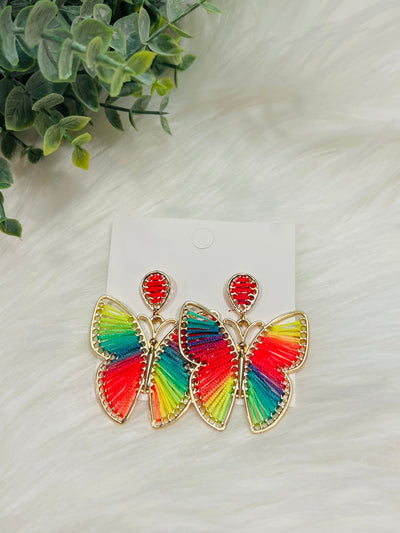 Spring Butterfly Drop Studs-Authentically Radd Women's Online Boutique in Endwell, New York