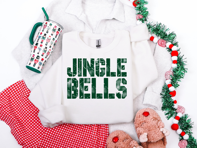 Jingle Bells Evergreen Graphic Tee and Sweatshirt-Womens-Authentically Radd Women's Online Boutique in Endwell, New York