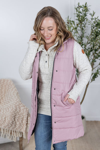 Harlow Long Vest - Blush-clothing-Authentically Radd Women's Online Boutique in Endwell, New York