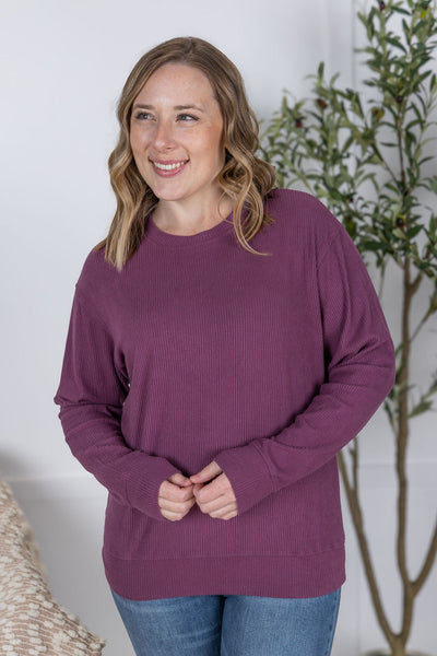 Corrine Ribbed Pullover Top - Plum-Pullover-Authentically Radd Women's Online Boutique in Endwell, New York
