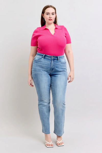Judy Blue Plus Size High Waist Dad Jeans-Authentically Radd Women's Online Boutique in Endwell, New York