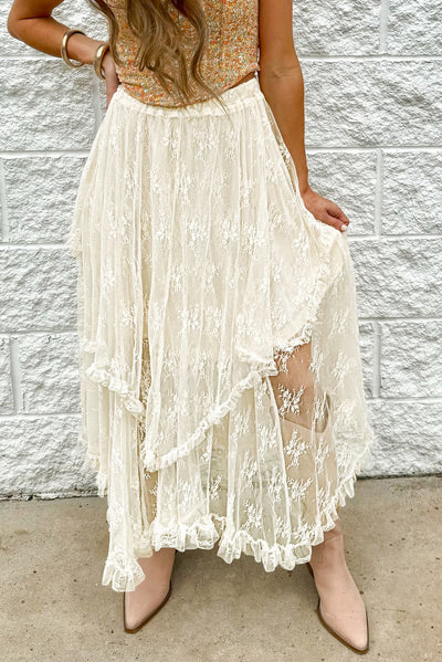 Lace Tiered Midi Skirt-Authentically Radd Women's Online Boutique in Endwell, New York