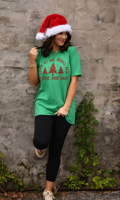 Look At Me, Being All Festive Tee-Authentically Radd Women's Online Boutique in Endwell, New York