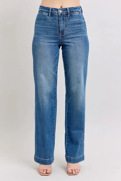 Judy Blue Straight Leg Classics – Timeless Wash, All-Day Stretch-Authentically Radd Women's Online Boutique in Endwell, New York