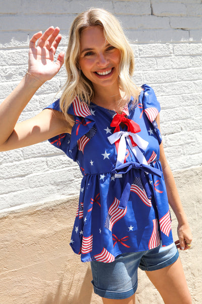 Red White and Bows Top-Authentically Radd Women's Online Boutique in Endwell, New York