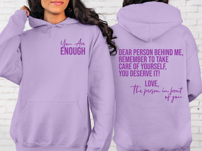 You Are Enough HOODIE 💜-Graphic Tee-Authentically Radd Women's Online Boutique in Endwell, New York