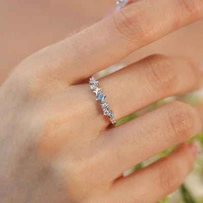 Celestial spark sterling silver ring - a dazzling touch of elegance-Authentically Radd Women's Online Boutique in Endwell, New York