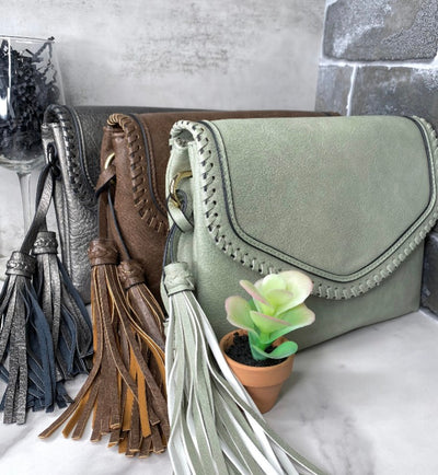 Golden Hour Crossbody – Whipstitch Tassel Edition-Authentically Radd Women's Online Boutique in Endwell, New York
