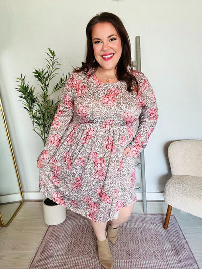 Sweet & Spotted Rose Babydoll Tunic Dress-Authentically Radd Women's Online Boutique in Endwell, New York