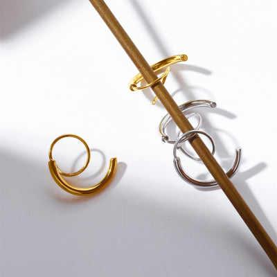 Bold Twist 18K Gold-Plated Hoop Earrings – A Modern Statement-Authentically Radd Women's Online Boutique in Endwell, New York