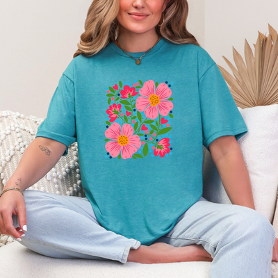 Floral Arrangment Graphic Tee-Womens-Authentically Radd Women's Online Boutique in Endwell, New York