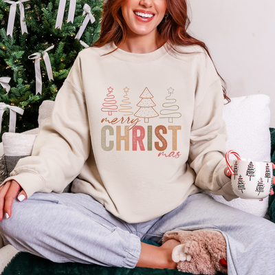 Merry CHRIST-mas Trees Graphic Tee and Sweatshirt-Womens-Authentically Radd Women's Online Boutique in Endwell, New York