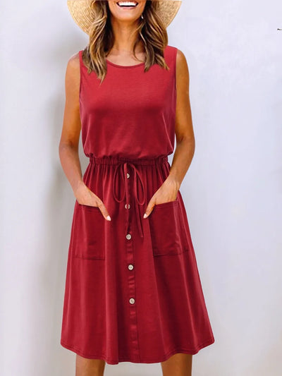 Effortless Everyday Drawstring Dress – S-3X-Authentically Radd Women's Online Boutique in Endwell, New York