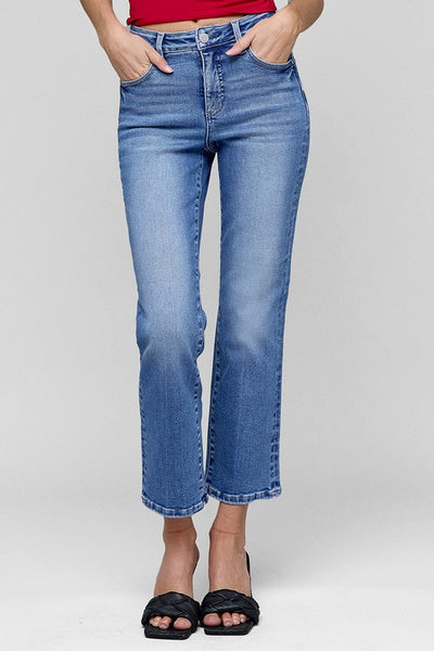 RISEN Full Size Tummy Control High Rise Crop Straight Jeans Plus Size-Authentically Radd Women's Online Boutique in Endwell, New York