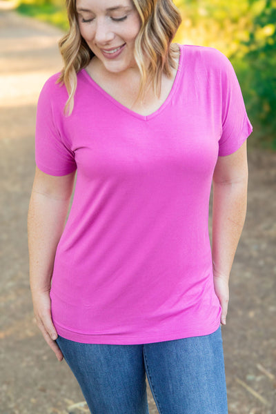 Chloe Cozy Tee - Magenta-Authentically Radd Women's Online Boutique in Endwell, New York