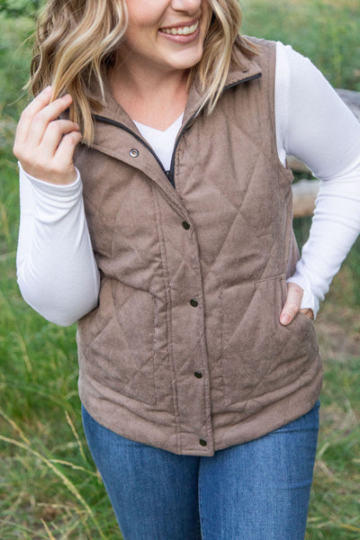 Corduroy Vest - Mocha-clothing-Authentically Radd Women's Online Boutique in Endwell, New York