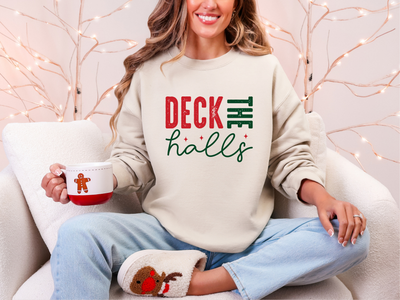 Deck The Halls Graphic Tee and Sweatshirt-Womens-Authentically Radd Women's Online Boutique in Endwell, New York