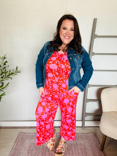 Spring Vibes Wide Leg Jumpsuit in Fuschia-Authentically Radd Women's Online Boutique in Endwell, New York
