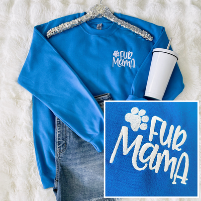 PREORDER: Fur Mama Embroidered Sweatshirt in Assorted Colors-Womens-Authentically Radd Women's Online Boutique in Endwell, New York