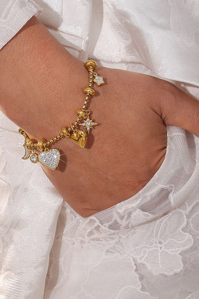 Celestial Charm 18K Gold-Plated Bracelet – A Dazzling Symbol of Love & Light-Authentically Radd Women's Online Boutique in Endwell, New York