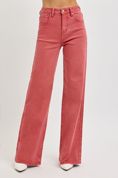 RISEN High Rise Tummy Control Wide Leg Jeans-Authentically Radd Women's Online Boutique in Endwell, New York