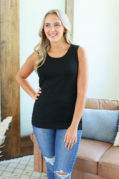 Ava Tank- Black-tank-Authentically Radd Women's Online Boutique in Endwell, New York