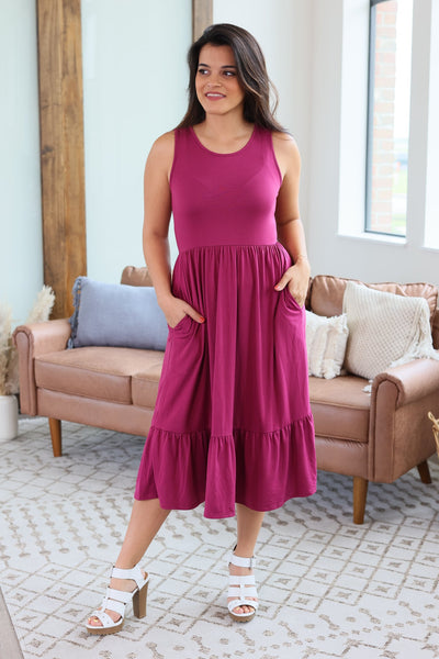 Bailey Dress - Magenta-dress-Authentically Radd Women's Online Boutique in Endwell, New York